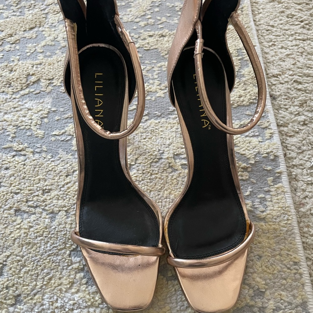 Rose gold heels size 10.